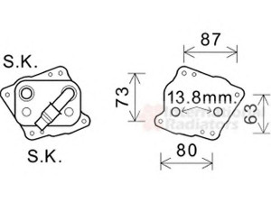 VAN WEZEL 06003412 alyvos aušintuvas, variklio alyva 
 Aušinimo sistema -> Radiatorius/alyvos aušintuvas -> Alyvos aušintuvas
1142 7508 967, 11427508967