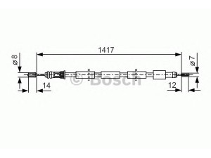 BOSCH 1 987 477 273 trosas, stovėjimo stabdys 
 Stabdžių sistema -> Valdymo svirtys/trosai
4745 67, 4745 67