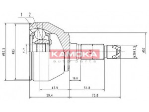 KAMOKA 6180 jungčių komplektas, kardaninis velenas 
 Ratų pavara -> Sujungimai/komplektas
95598210, 327200, 327220, 327355