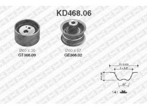 SNR KD468.06 paskirstymo diržo komplektas 
 Techninės priežiūros dalys -> Papildomas remontas
13070-05E10, 13074-05E11