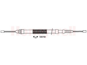 BENDIX 431217B trosas, stovėjimo stabdys 
 Stabdžių sistema -> Valdymo svirtys/trosai
7704002266