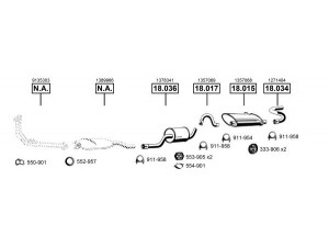 ASMET VO185105 išmetimo sistema 
 Išmetimo sistema -> Išmetimo sistema, visa