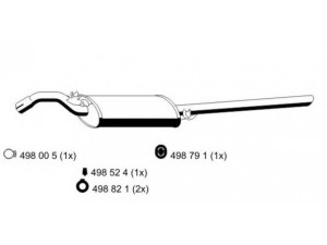 ERNST 640077 galinis duslintuvas 
 Išmetimo sistema -> Duslintuvas
1L0 253 609 C, 1L0 253 609 S