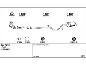 FENNO NI707 išmetimo sistema 
 Išmetimo sistema -> Išmetimo sistema, visa