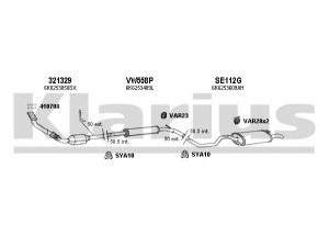 KLARIUS 790360U išmetimo sistema 
 Išmetimo sistema -> Išmetimo sistema, visa