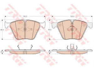 TRW GDB1964 stabdžių trinkelių rinkinys, diskinis stabdys 
 Techninės priežiūros dalys -> Papildomas remontas
34116775326, 34116783554