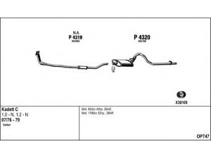 FENNO OP747 išmetimo sistema 
 Išmetimo sistema -> Išmetimo sistema, visa