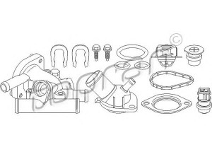 TOPRAN 700 335 termostato korpusas 
 Aušinimo sistema -> Termostatas/tarpiklis -> Thermostat
7700 109 641, 7701 474 249