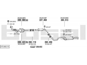 BOSAL 073.900.15 išmetimo sistema 
 Išmetimo sistema -> Išmetimo sistema, visa