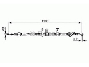 BOSCH 1 987 482 090 trosas, stovėjimo stabdys 
 Stabdžių sistema -> Valdymo svirtys/trosai
54410 65D00 000, 54410-65D00