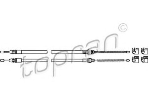 TOPRAN 407 938 trosas, stovėjimo stabdys 
 Stabdžių sistema -> Valdymo svirtys/trosai
451 420 03 85, 451 420 04 85
