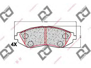DJ PARTS BP1512 stabdžių trinkelių rinkinys, diskinis stabdys 
 Techninės priežiūros dalys -> Papildomas remontas
96446742, 96245178