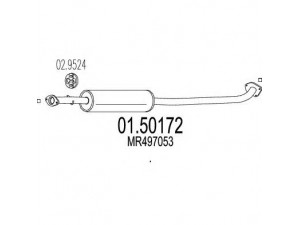 MTS 01.50172 vidurinis duslintuvas 
 Išmetimo sistema -> Duslintuvas
MR497053