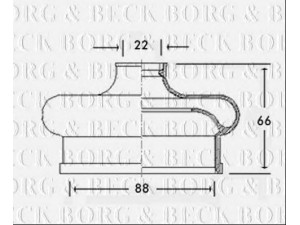 BORG & BECK BCB2595 gofruotoji membrana, kardaninis velenas 
 Ratų pavara -> Gofruotoji membrana