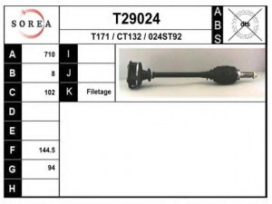 EAI T29024 kardaninis velenas 
 Ratų pavara -> Kardaninis velenas
5409717