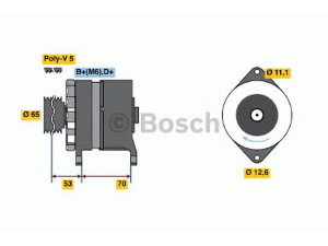 BOSCH 0 986 037 150 kintamosios srovės generatorius 
 Elektros įranga -> Kint. sr. generatorius/dalys -> Kintamosios srovės generatorius
769 1663, 46231700, 46431710, 7641842