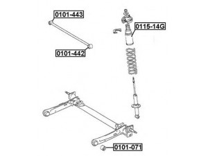 ASVA 0101-071 valdymo svirties/išilginių svirčių įvorė 
 Ašies montavimas/vairavimo mechanizmas/ratai -> Valdymo svirtis/pasukamosios svirties sujungimas -> Montavimas/sutvirtinimas
48725-10040, 48725-16150