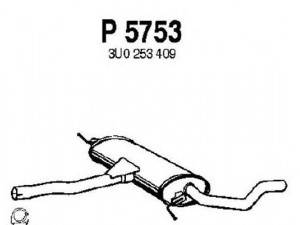 FENNO P5753 vidurinis duslintuvas 
 Išmetimo sistema -> Duslintuvas
3U0253409, 3U0253409E