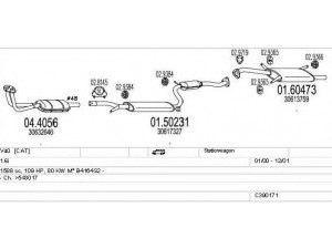 MTS C390171003259 išmetimo sistema 
 Išmetimo sistema -> Išmetimo sistema, visa