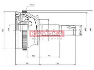 KAMOKA 7342 jungčių komplektas, kardaninis velenas 
 Ratų pavara -> Sujungimai/komplektas
82413699, 82443532