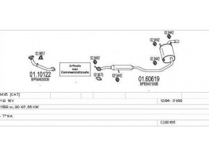 MTS C200165000250 išmetimo sistema 
 Išmetimo sistema -> Išmetimo sistema, visa