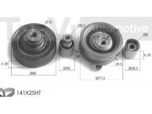 TREVI AUTOMOTIVE KD1101 paskirstymo diržo komplektas 
 Techninės priežiūros dalys -> Papildomas remontas
038198119D, 038198119E, 038198119D