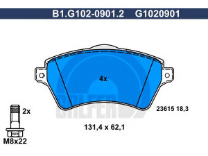 GALFER B1.G102-0901.2 stabdžių trinkelių rinkinys, diskinis stabdys 
 Techninės priežiūros dalys -> Papildomas remontas
SFP000020, SFP500100