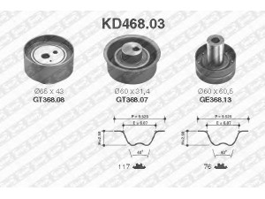 SNR KD468.03 paskirstymo diržo komplektas 
 Techninės priežiūros dalys -> Papildomas remontas
13070-16A02, 13070-16A10, 13077-54A01