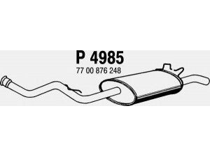 FENNO P4985 galinis duslintuvas 
 Išmetimo sistema -> Duslintuvas
7700787216, 7700842934, 7700876248
