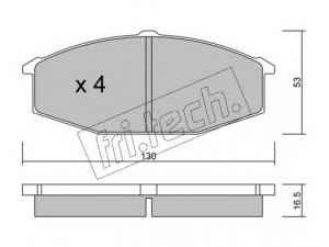 fri.tech. 506.0 stabdžių trinkelių rinkinys, diskinis stabdys 
 Techninės priežiūros dalys -> Papildomas remontas
41060-R9025, 04465-30021, 04491-30101