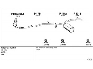 FENNO CI825 išmetimo sistema 
 Išmetimo sistema -> Išmetimo sistema, visa