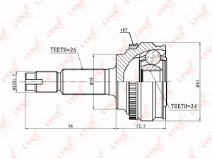 LYNXauto CO-7520A jungčių komplektas, kardaninis velenas 
 Ratų pavara -> Sujungimai/komplektas
43410-0W270, 43410-12531, 43410-12670