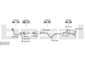 BOSAL 032.960.45 išmetimo sistema 
 Išmetimo sistema -> Išmetimo sistema, visa