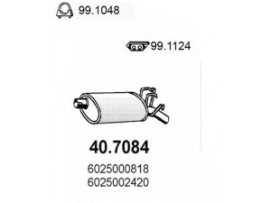 ASSO 40.7084 galinis duslintuvas 
 Išmetimo sistema -> Duslintuvas
6025000818, 6025002420, 6025004944