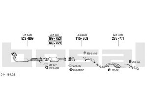 BOSAL 014.184.02 išmetimo sistema 
 Išmetimo sistema -> Išmetimo sistema, visa