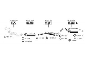 ASMET AU061335 išmetimo sistema 
 Išmetimo sistema -> Išmetimo sistema, visa
