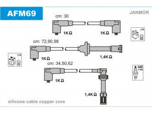 JANMOR AFM69 uždegimo laido komplektas 
 Kibirkšties / kaitinamasis uždegimas -> Uždegimo laidai/jungtys
60609831, 60808240