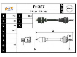 SNRA R1327 kardaninis velenas 
 Ratų pavara -> Kardaninis velenas
7700104751, 7700748375, 7700853055