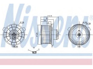 NISSENS 87203 vidaus pūtiklis 
 Šildymas / vėdinimas -> Orpūtė/dalys
72210-KE010, 72210-KE011, 72223-KE010