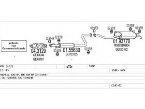 MTS C290152008644 išmetimo sistema 
 Išmetimo sistema -> Išmetimo sistema, visa