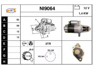 SNRA NI9064 starteris 
 Elektros įranga -> Starterio sistema -> Starteris
M0T87081, 233008H500, 233008H50A