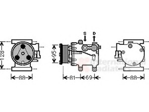 VAN WEZEL 1800K437 kompresorius, oro kondicionierius 
 Oro kondicionavimas -> Kompresorius/dalys
1426733, 5S5119D629AA