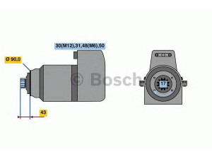 BOSCH 0 001 601 007 starteris
01301737, 02041402, 12041402, 130 1737