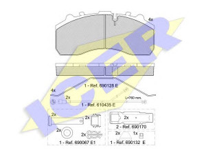 ICER 151194-225 stabdžių trinkelių rinkinys, diskinis stabdys 
 Techninės priežiūros dalys -> Papildomas remontas
M100669, 3 057 0077 00, 3 057 0079 00
