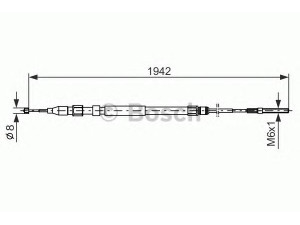 BOSCH 1 987 477 820 trosas, stovėjimo stabdys 
 Stabdžių sistema -> Valdymo svirtys/trosai
34 41 1 165 699, 34 41 6 751 843