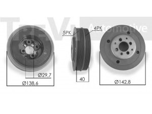 TREVI AUTOMOTIVE PC1013 skriemulys, alkūninis velenas 
 Diržinė pavara -> Dirželio skriemulys
038105243F, 038105243F, 038105243F