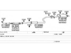 MTS C120134008167 išmetimo sistema 
 Išmetimo sistema -> Išmetimo sistema, visa