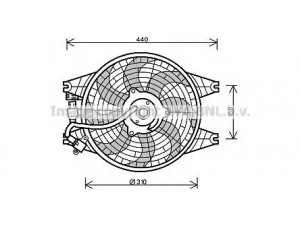 AVA QUALITY COOLING KA7518 ventiliatorius, radiatoriaus 
 Aušinimo sistema -> Oro aušinimas
977303E000, 977353E000, 977363E000