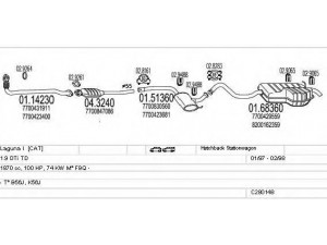 MTS C280148006698 išmetimo sistema 
 Išmetimo sistema -> Išmetimo sistema, visa