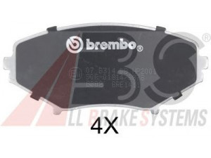 A.B.S. 37472S stabdžių trinkelių rinkinys, diskinis stabdys 
 Techninės priežiūros dalys -> Papildomas remontas
F1Y73323ZA, F1Y93323ZA, F1YA-33-23ZA
